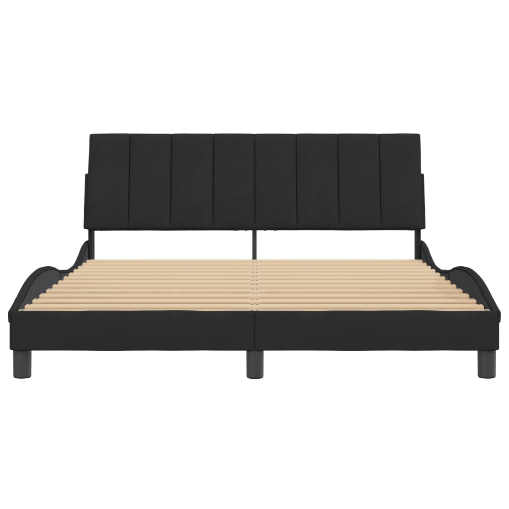 Cadre de lit sans matelas noir 160x200 cm velours - XIOS