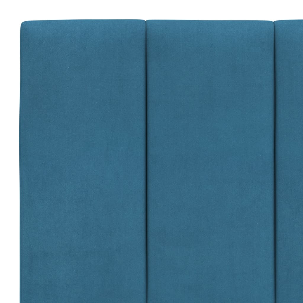 Cadre de lit sans matelas bleu 160x200 cm velours - XIOS