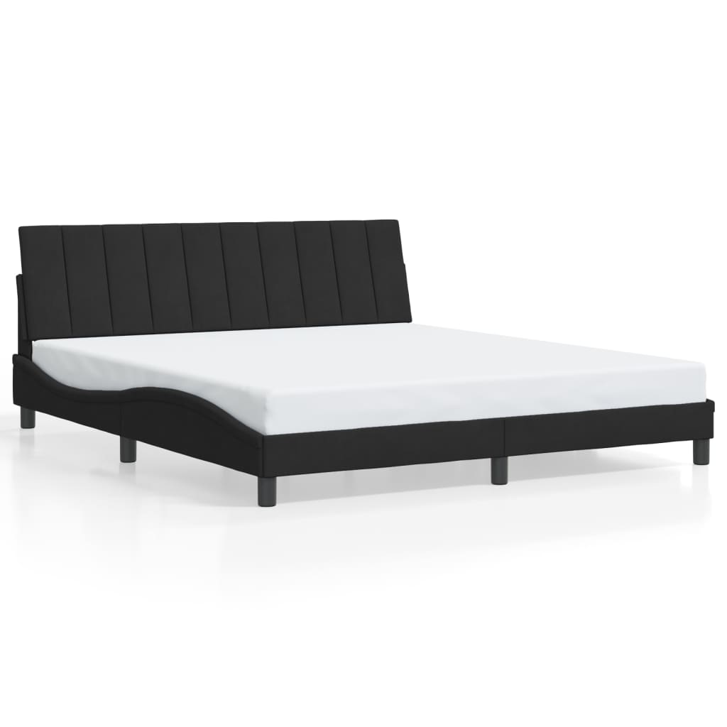 Cadre de lit sans matelas noir 180x200 cm velours - XIOS