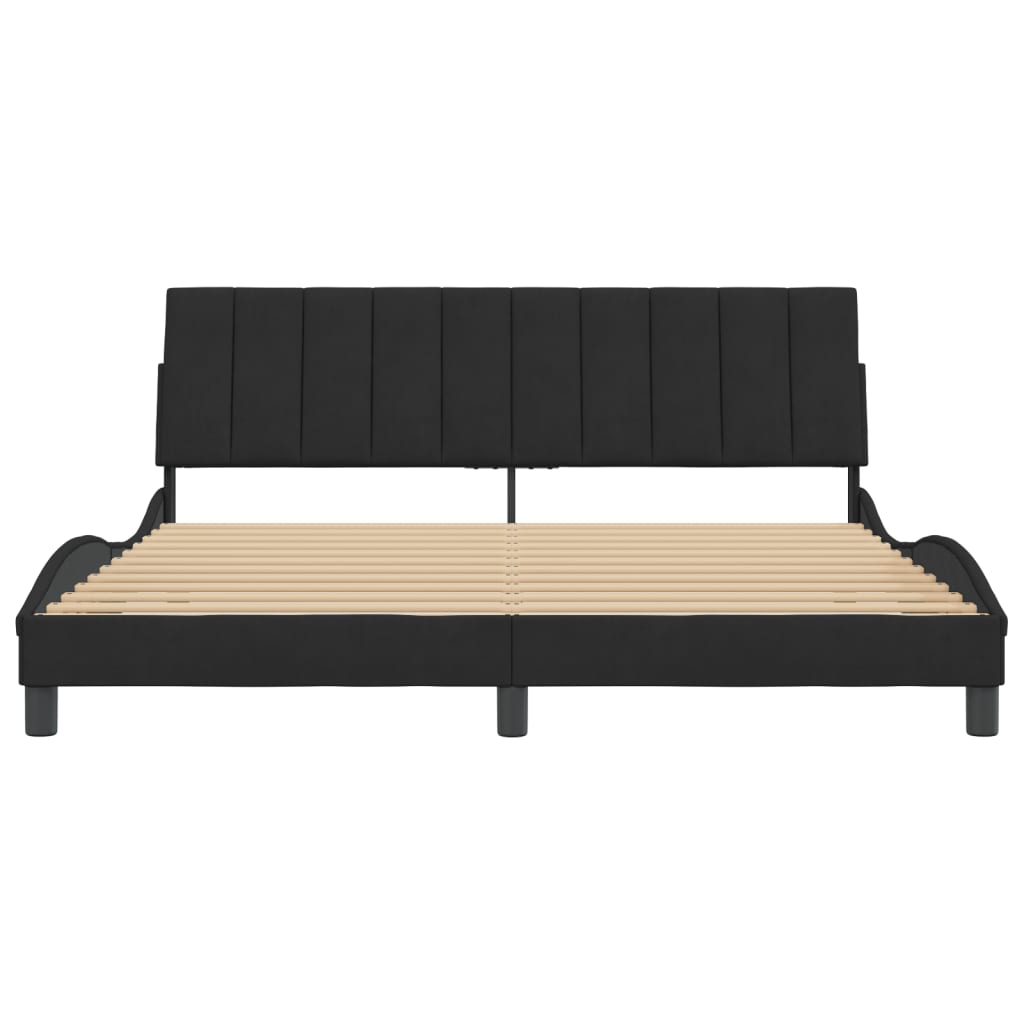 Cadre de lit sans matelas noir 180x200 cm velours - XIOS