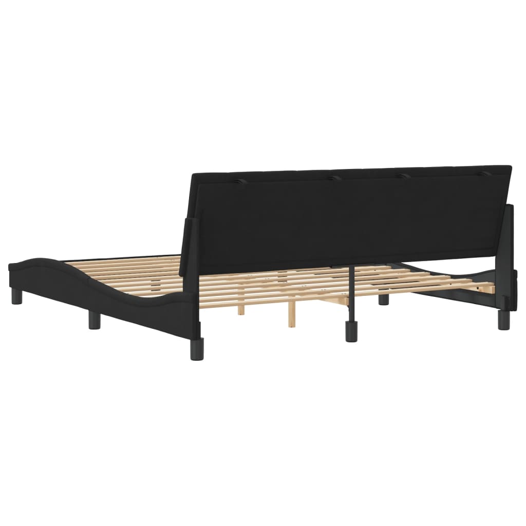 Cadre de lit sans matelas noir 180x200 cm velours - XIOS