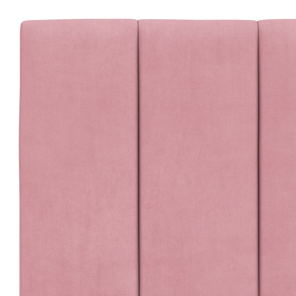 Cadre de lit sans matelas rose 180x200 cm velours - XIOS