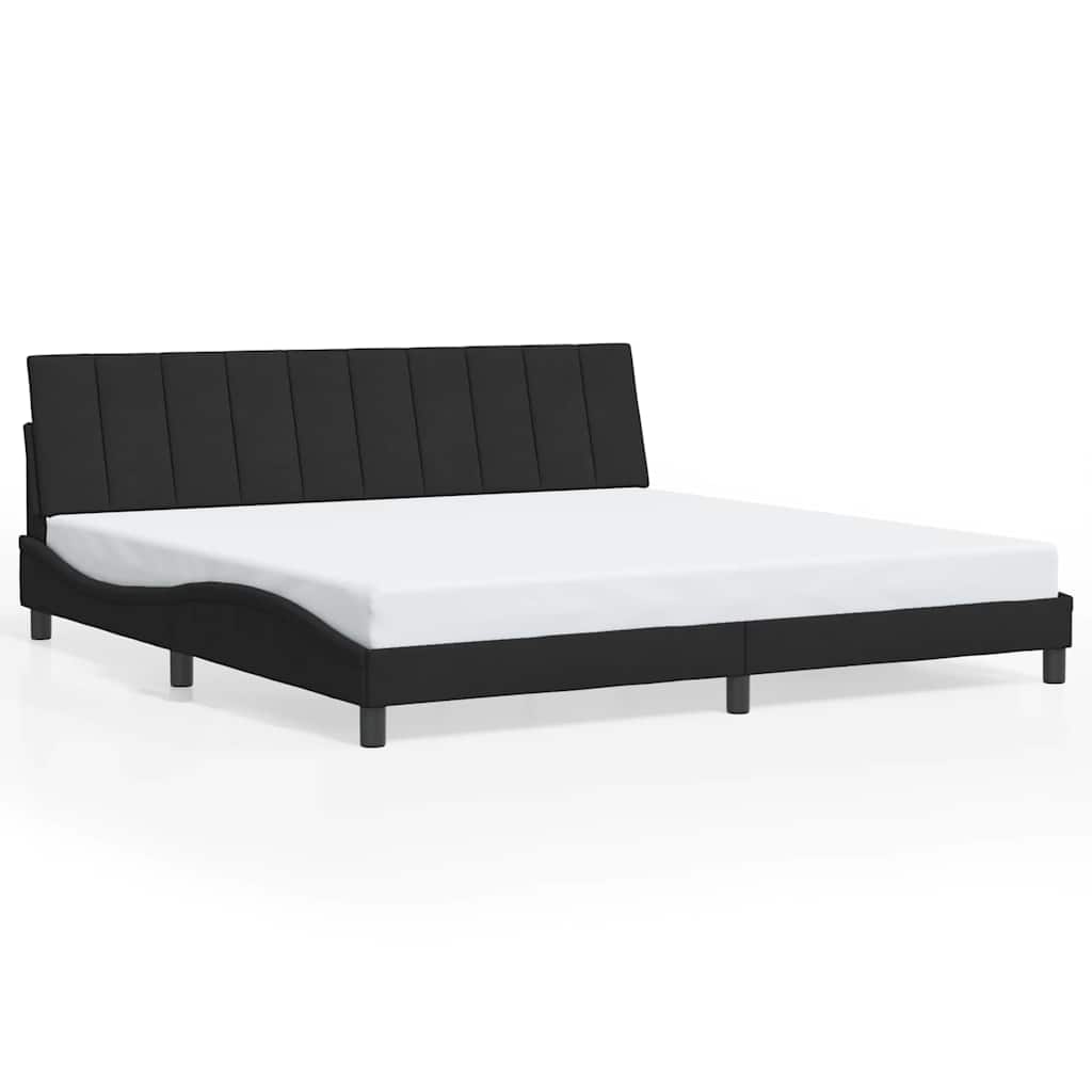 Cadre de lit sans matelas Hanko noir 200x200 cm velours - XIOS