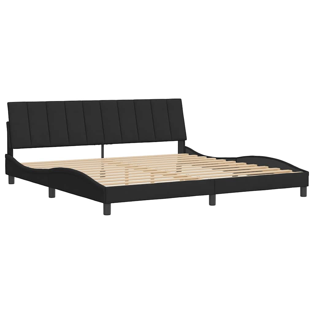Cadre de lit sans matelas Hanko noir 200x200 cm velours - XIOS