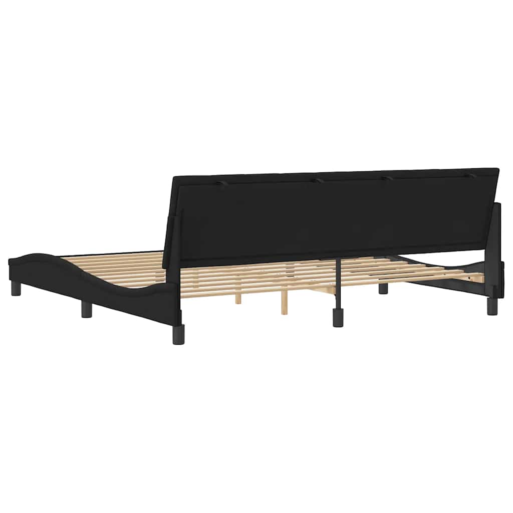 Cadre de lit sans matelas Hanko noir 200x200 cm velours - XIOS