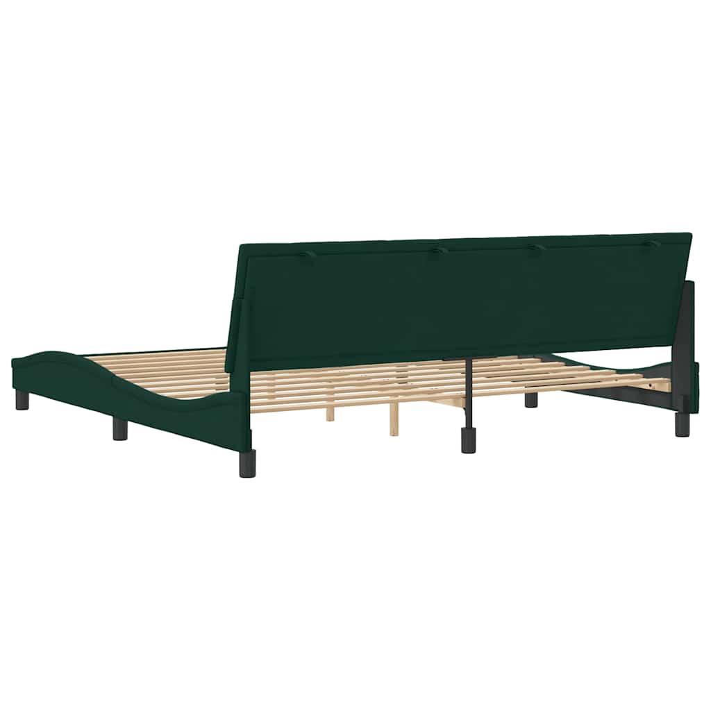 Cadre de lit sans matelas Hanko vert foncé 200x200 cm velours - XIOS