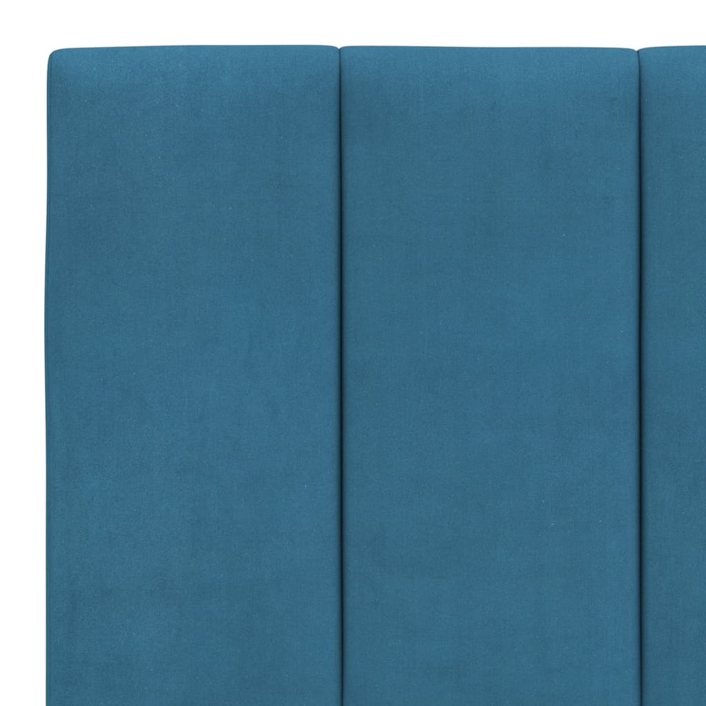 Cadre de lit sans matelas Hanko bleu 200x200 cm velours - XIOS