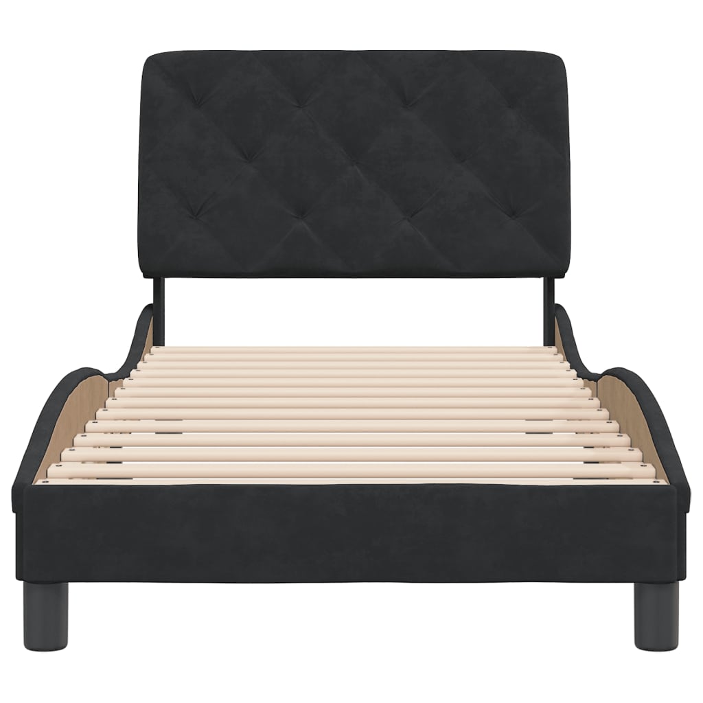 Cadre de lit sans matelas noir 80x200 cm velours - XIOS