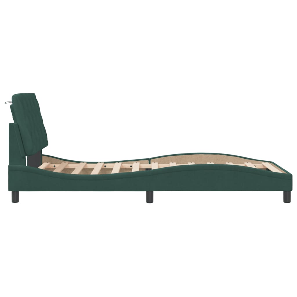 Cadre de lit sans matelas vert foncé 100x200 cm velours - XIOS