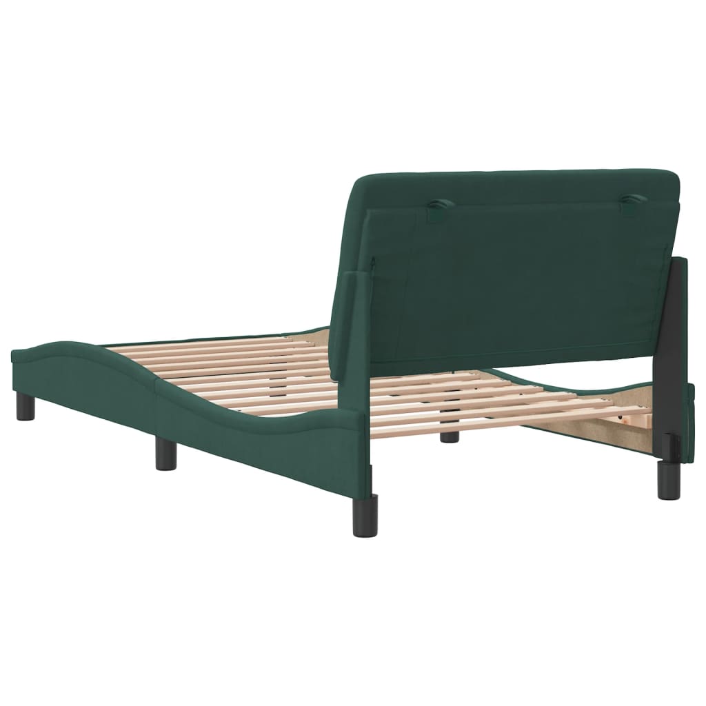 Cadre de lit sans matelas vert foncé 100x200 cm velours - XIOS