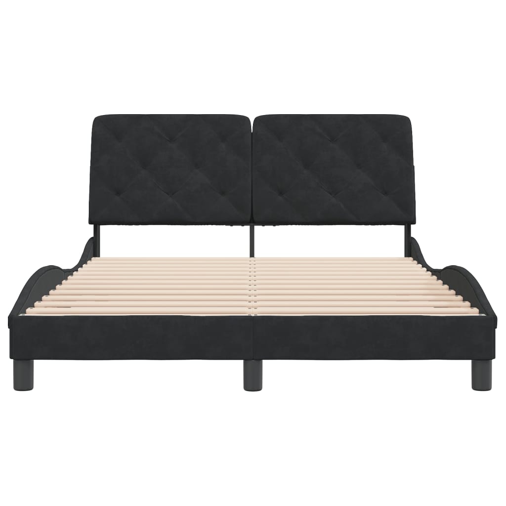 Cadre de lit sans matelas noir 120x200 cm velours - XIOS