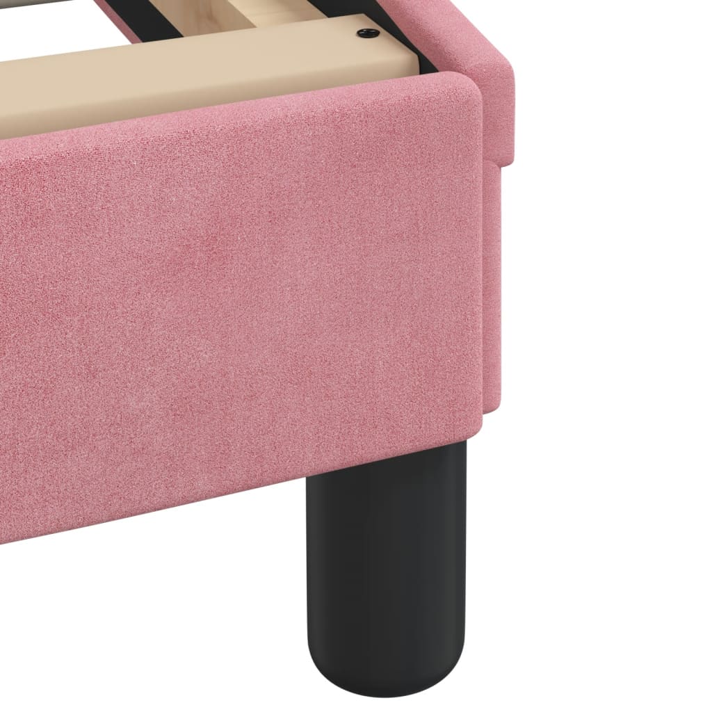 Cadre de lit sans matelas rose 140x200 cm velours - XIOS