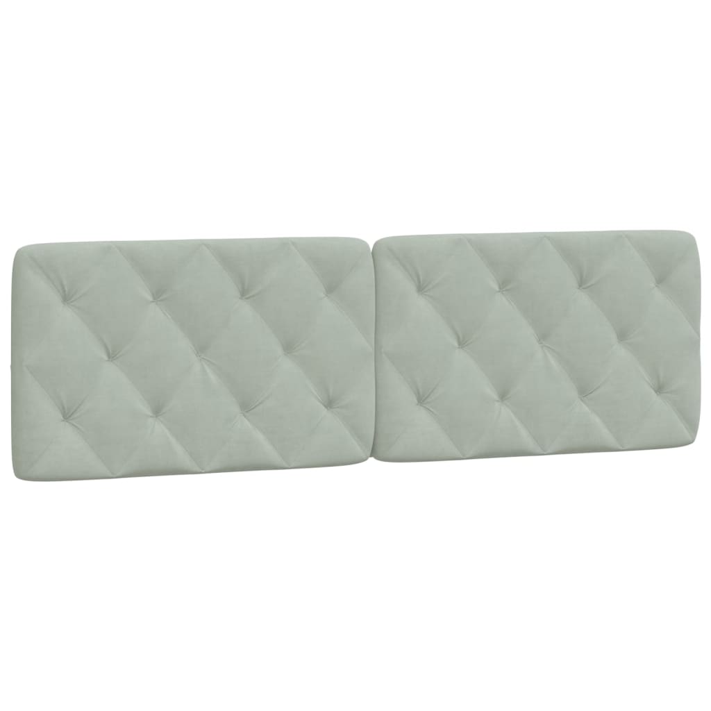 Cadre de lit sans matelas gris clair 160x200 cm velours - XIOS