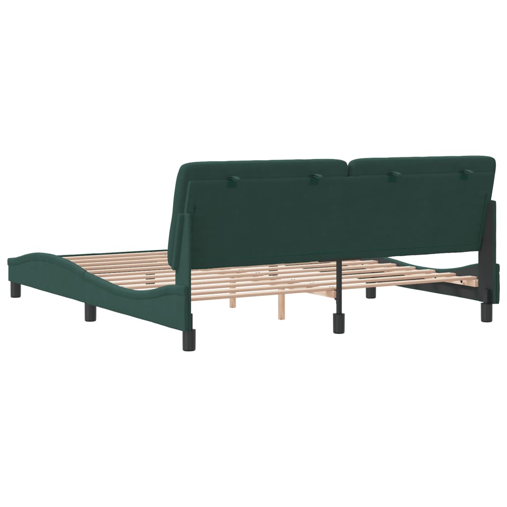 Cadre de lit sans matelas vert foncé 180x200 cm velours - XIOS