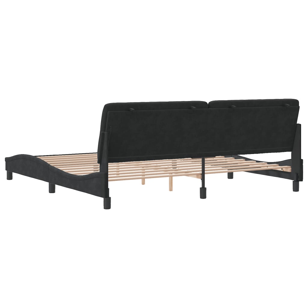 Cadre de lit sans matelas noir 200x200 cm velours - XIOS