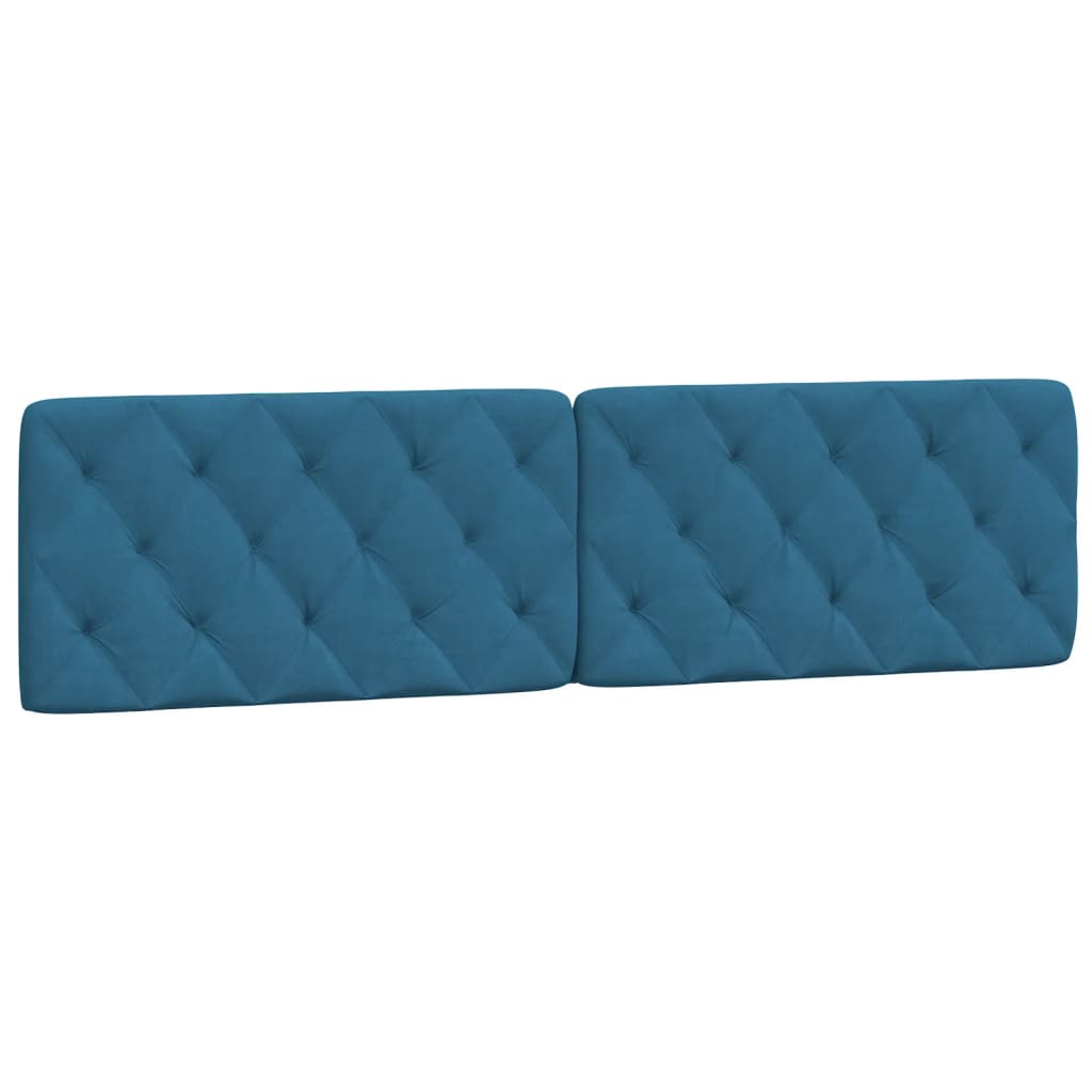Cadre de lit sans matelas bleu 200x200 cm velours - XIOS
