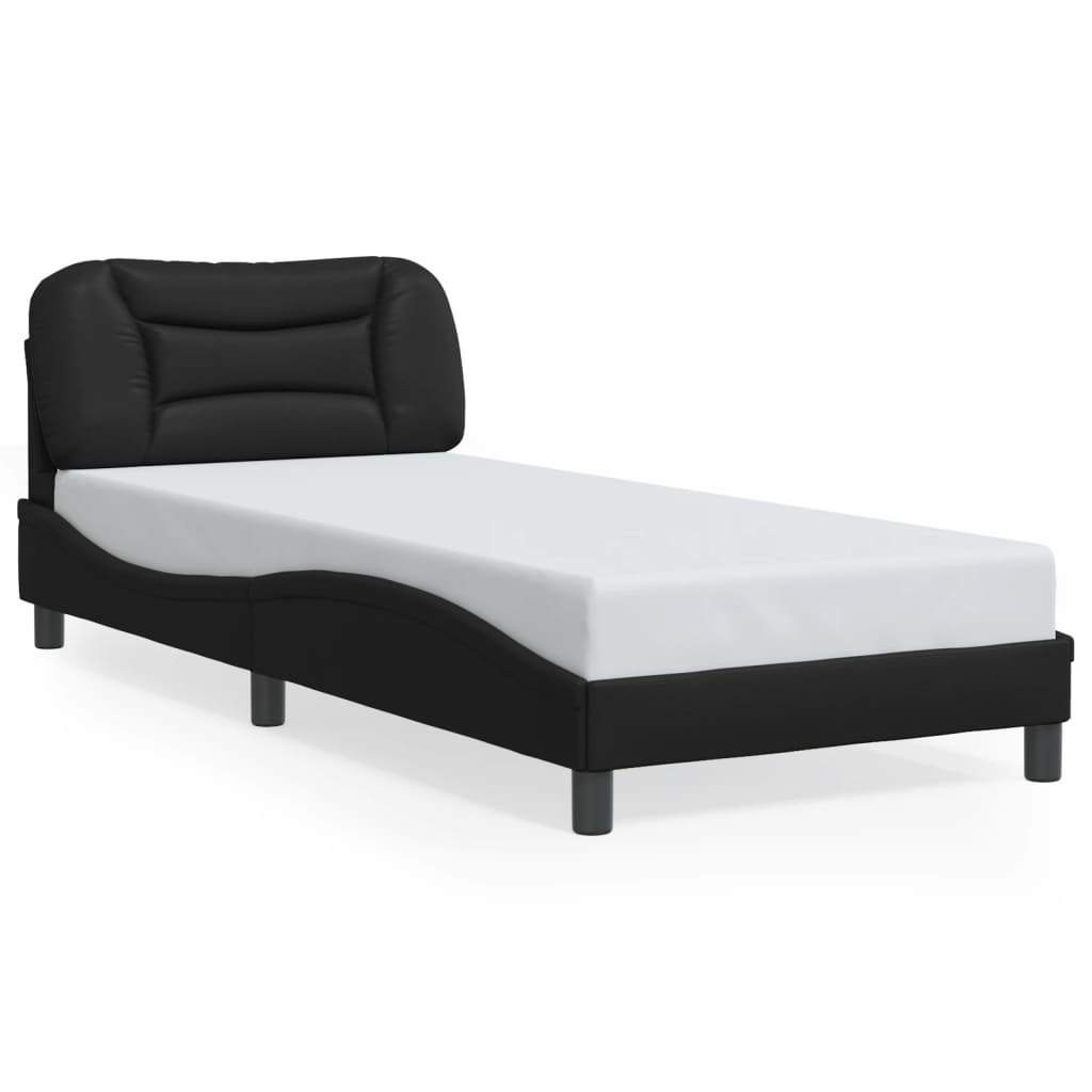 Cadre de lit sans matelas noir 80x200 cm similicuir - XIOS