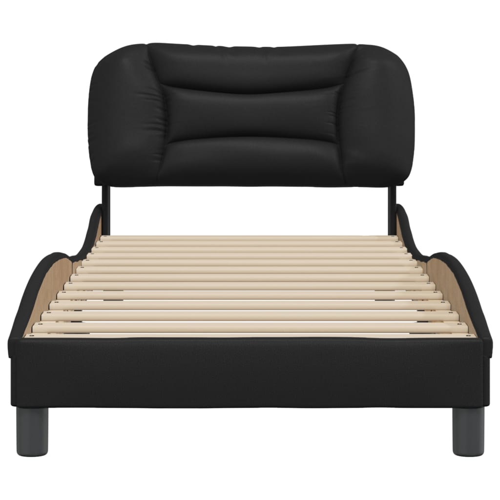 Cadre de lit sans matelas noir 80x200 cm similicuir - XIOS