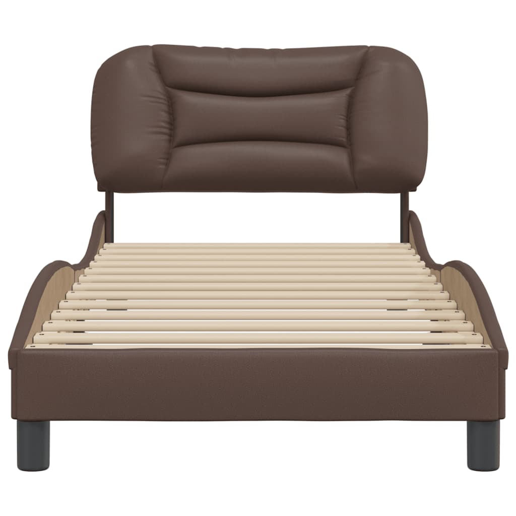 Cadre de lit sans matelas Hvar marron 80x200 cm similicuir - XIOS
