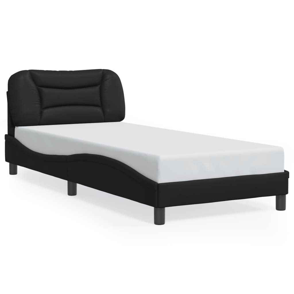 Cadre de lit sans matelas noir 90x190 cm similicuir - XIOS