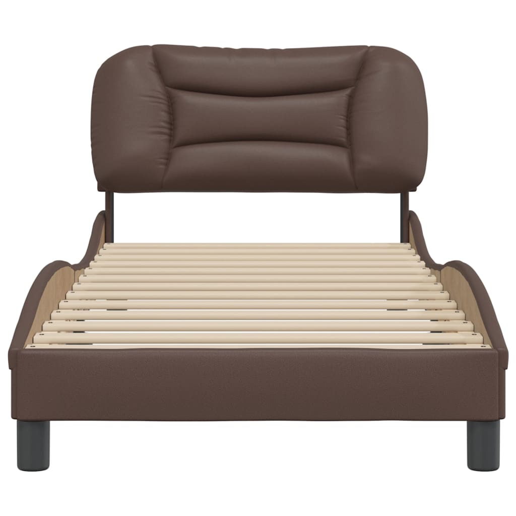 Cadre de lit sans matelas marron 90x190 cm similicuir - XIOS