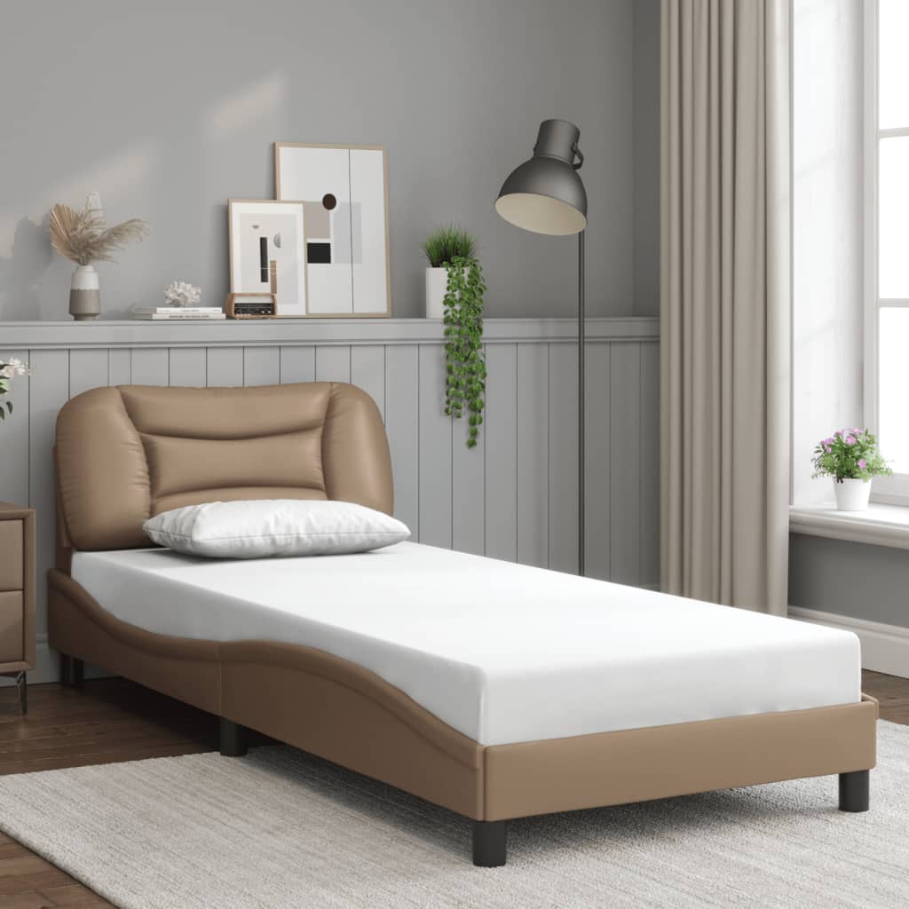 Cadre de lit sans matelas Hvar cappuccino 90x190 cm similicuir - XIOS