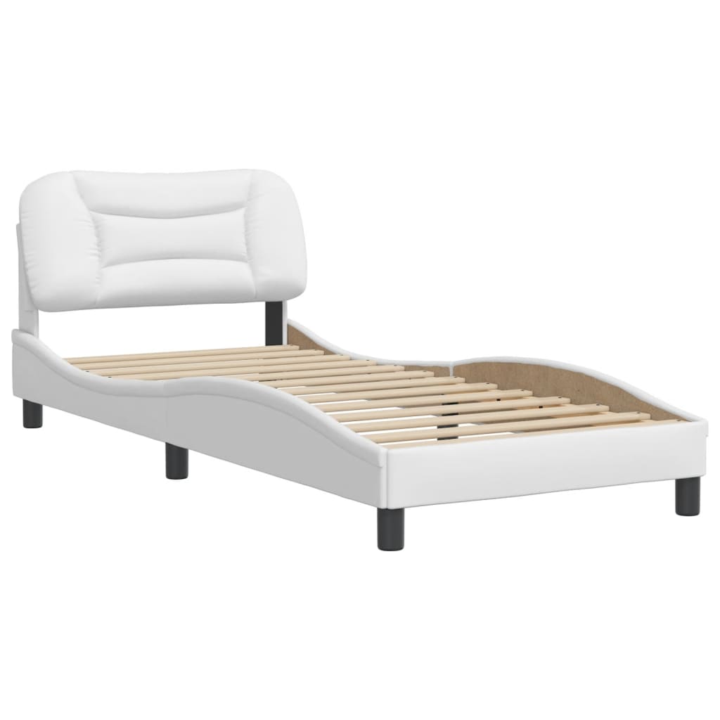Cadre de lit sans matelas blanc 90x200 cm similicuir - XIOS