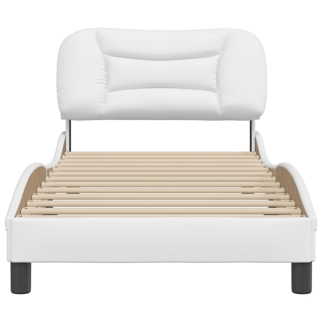 Cadre de lit sans matelas blanc 90x200 cm similicuir - XIOS