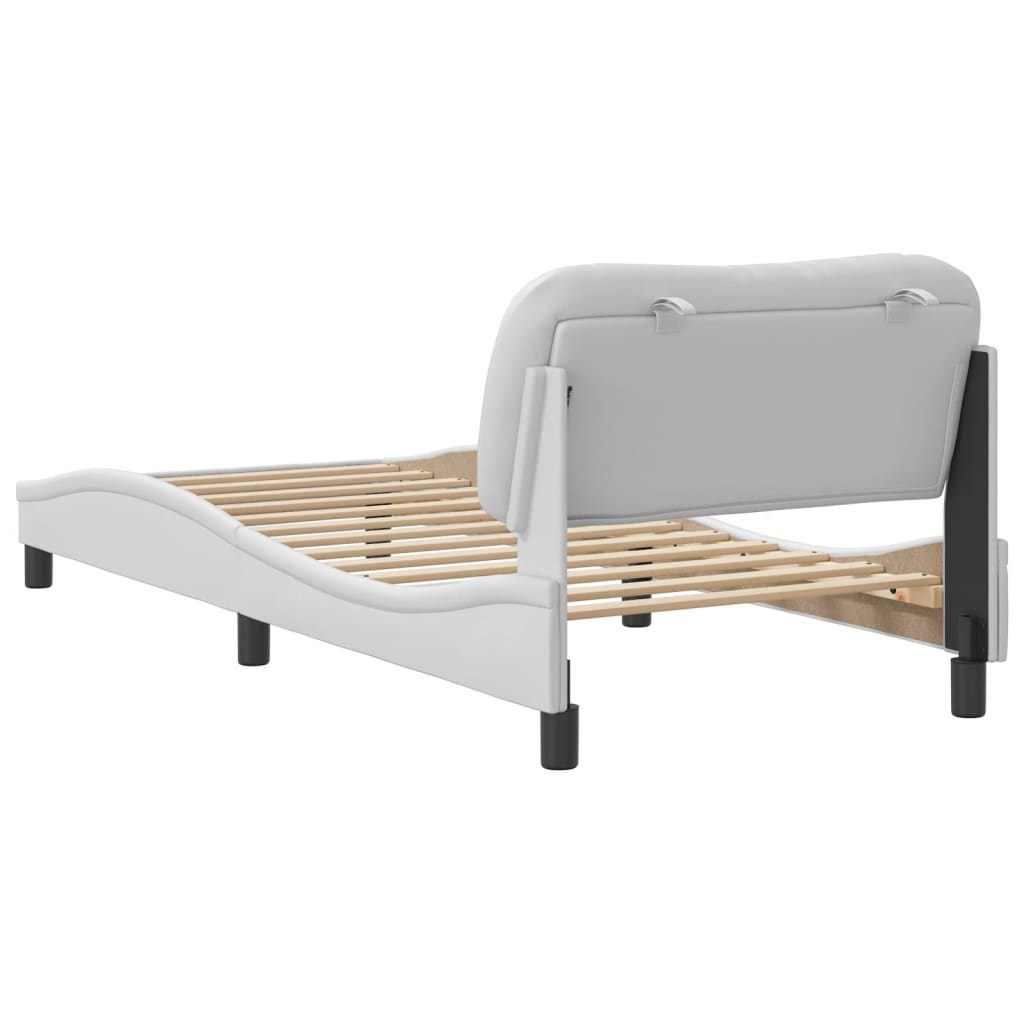 Cadre de lit sans matelas blanc 90x200 cm similicuir - XIOS