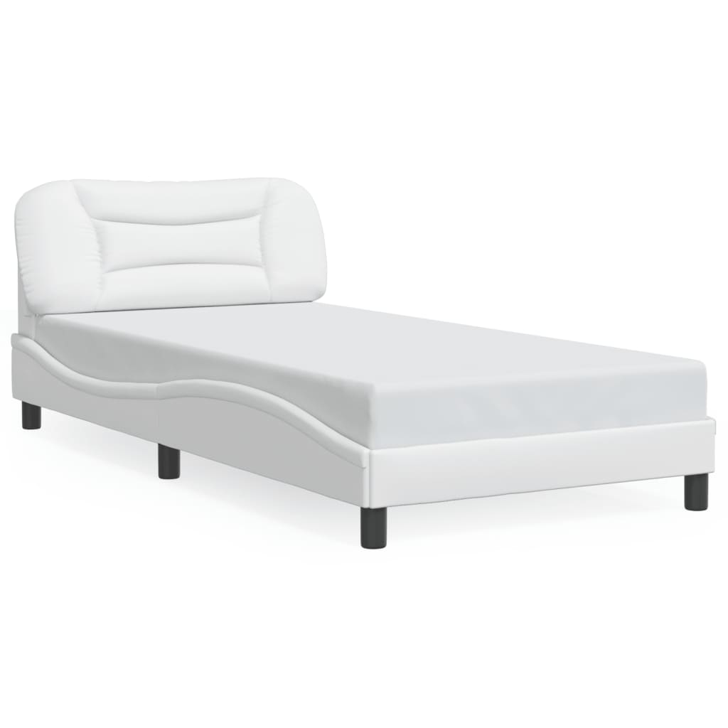 Cadre de lit sans matelas blanc 100x200 cm similicuir - XIOS