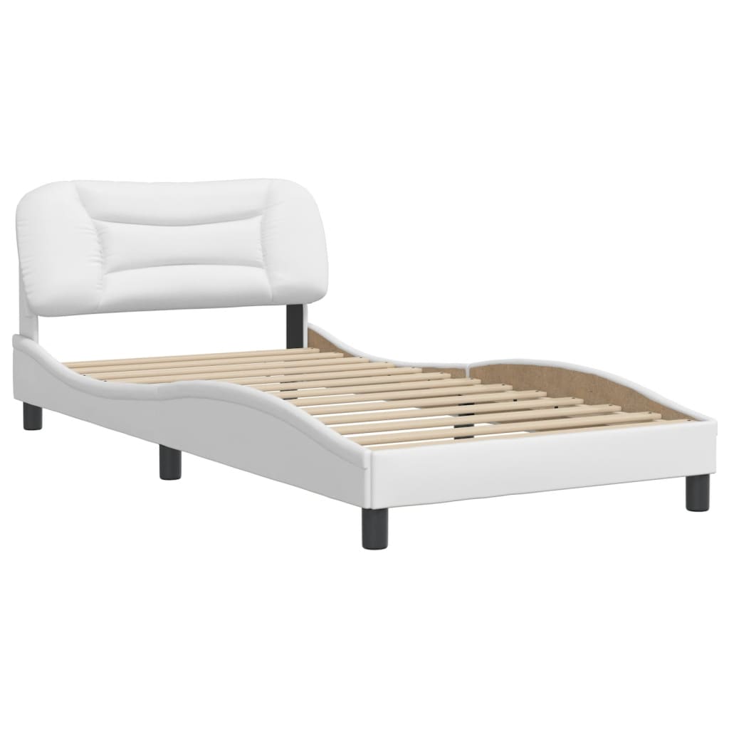 Cadre de lit sans matelas blanc 100x200 cm similicuir - XIOS