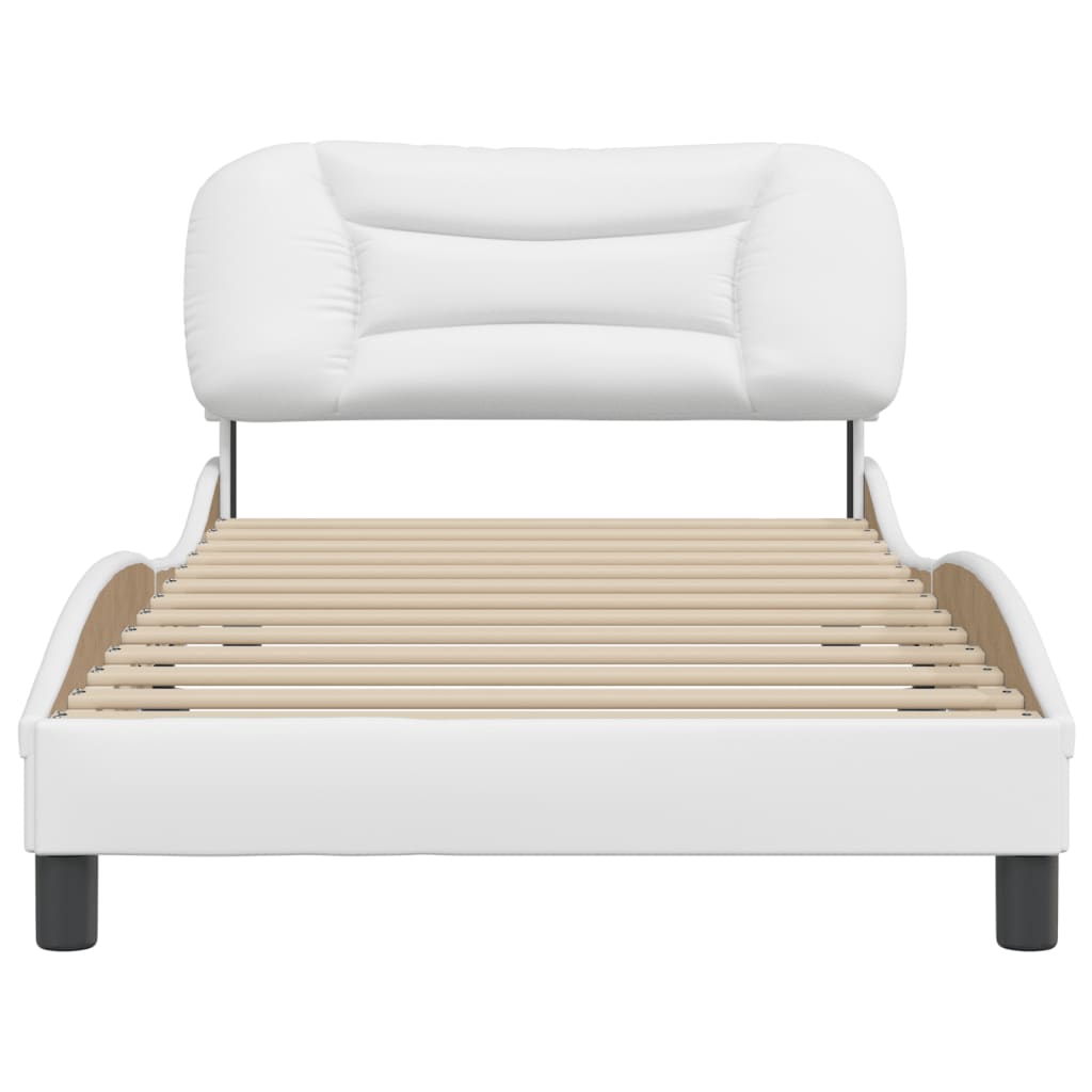 Cadre de lit sans matelas blanc 100x200 cm similicuir - XIOS