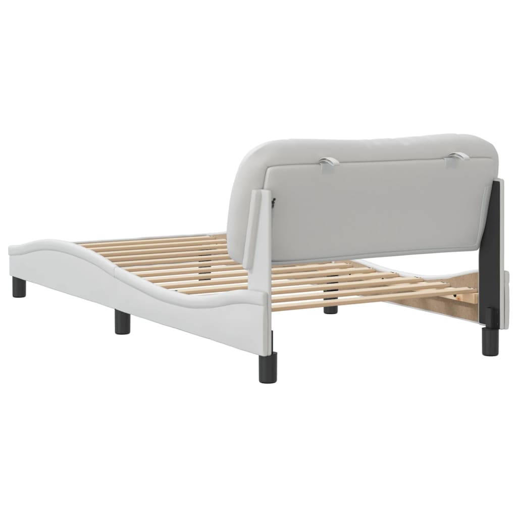 Cadre de lit sans matelas blanc 100x200 cm similicuir - XIOS