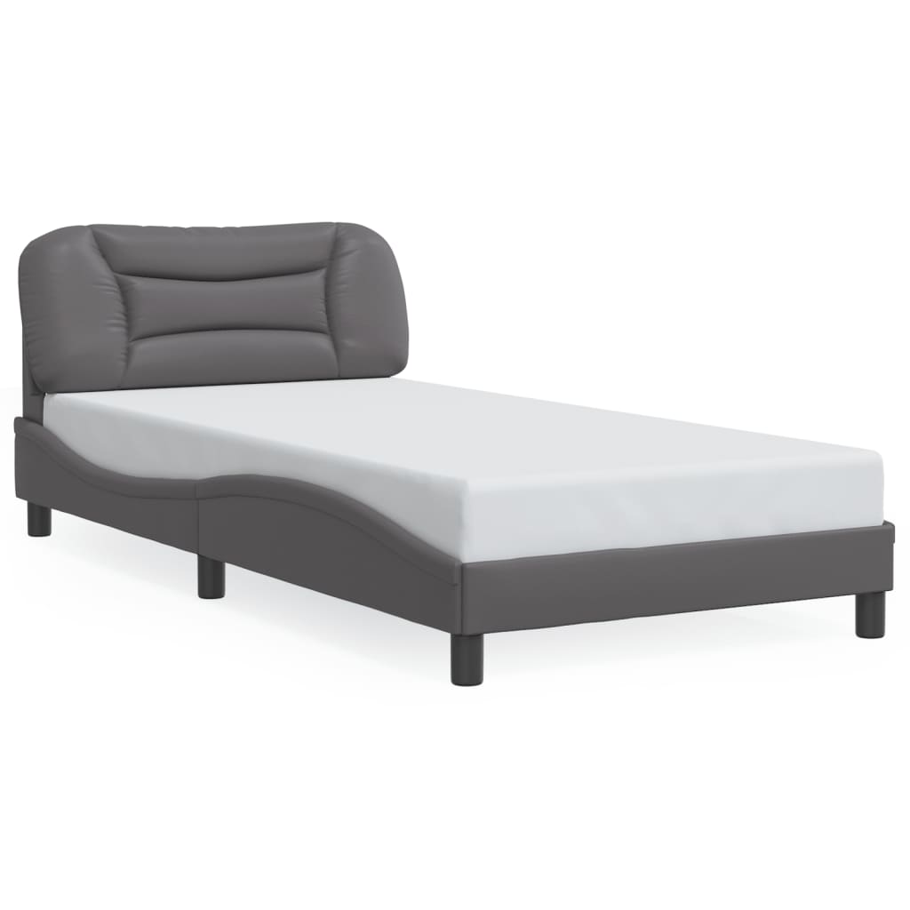 Cadre de lit sans matelas Hvar gris 100x200 cm similicuir - XIOS
