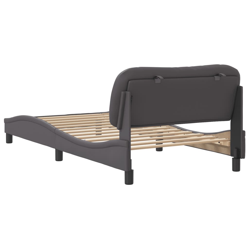 Cadre de lit sans matelas Hvar gris 100x200 cm similicuir - XIOS