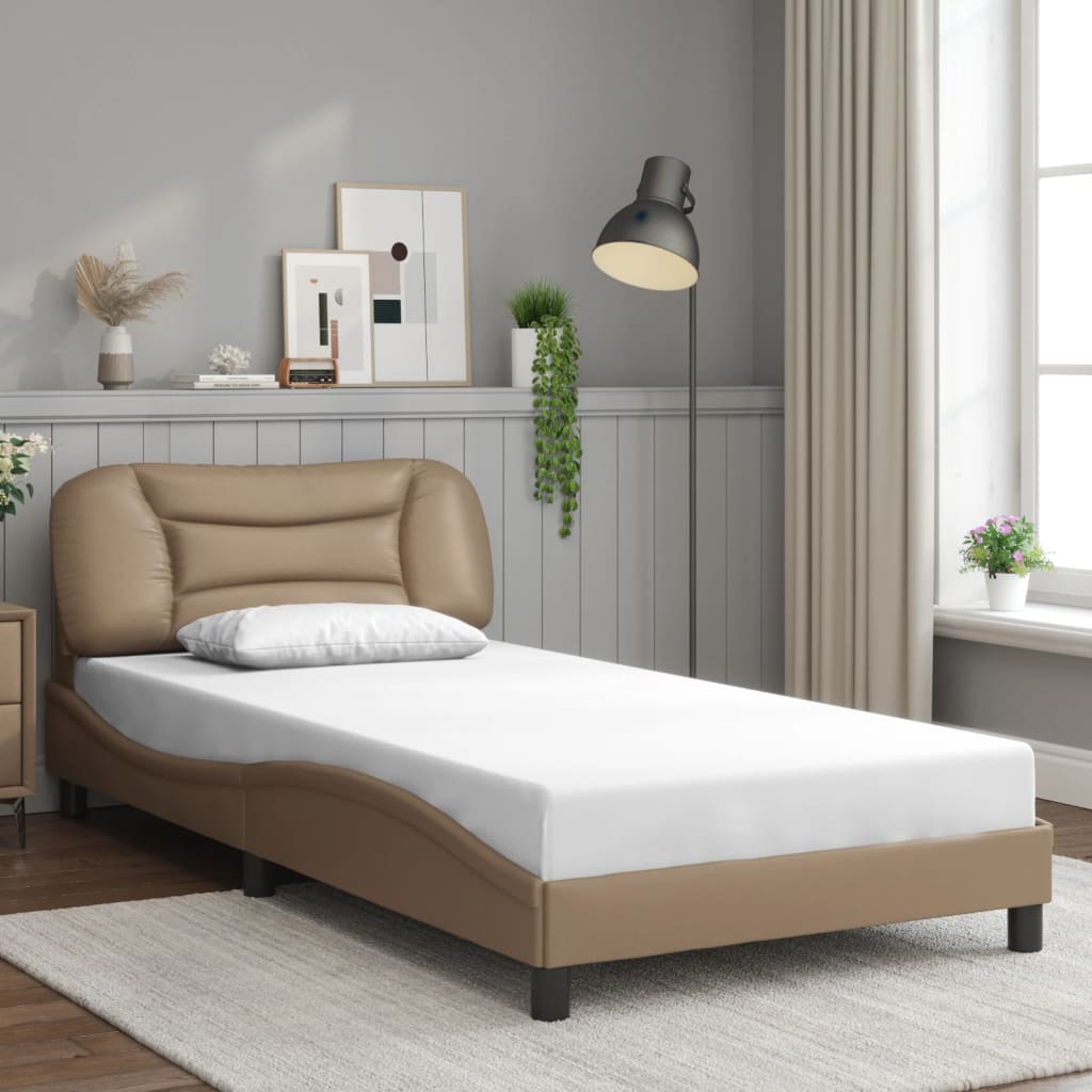 Cadre de lit sans matelas cappuccino 100x200 cm similicuir - XIOS