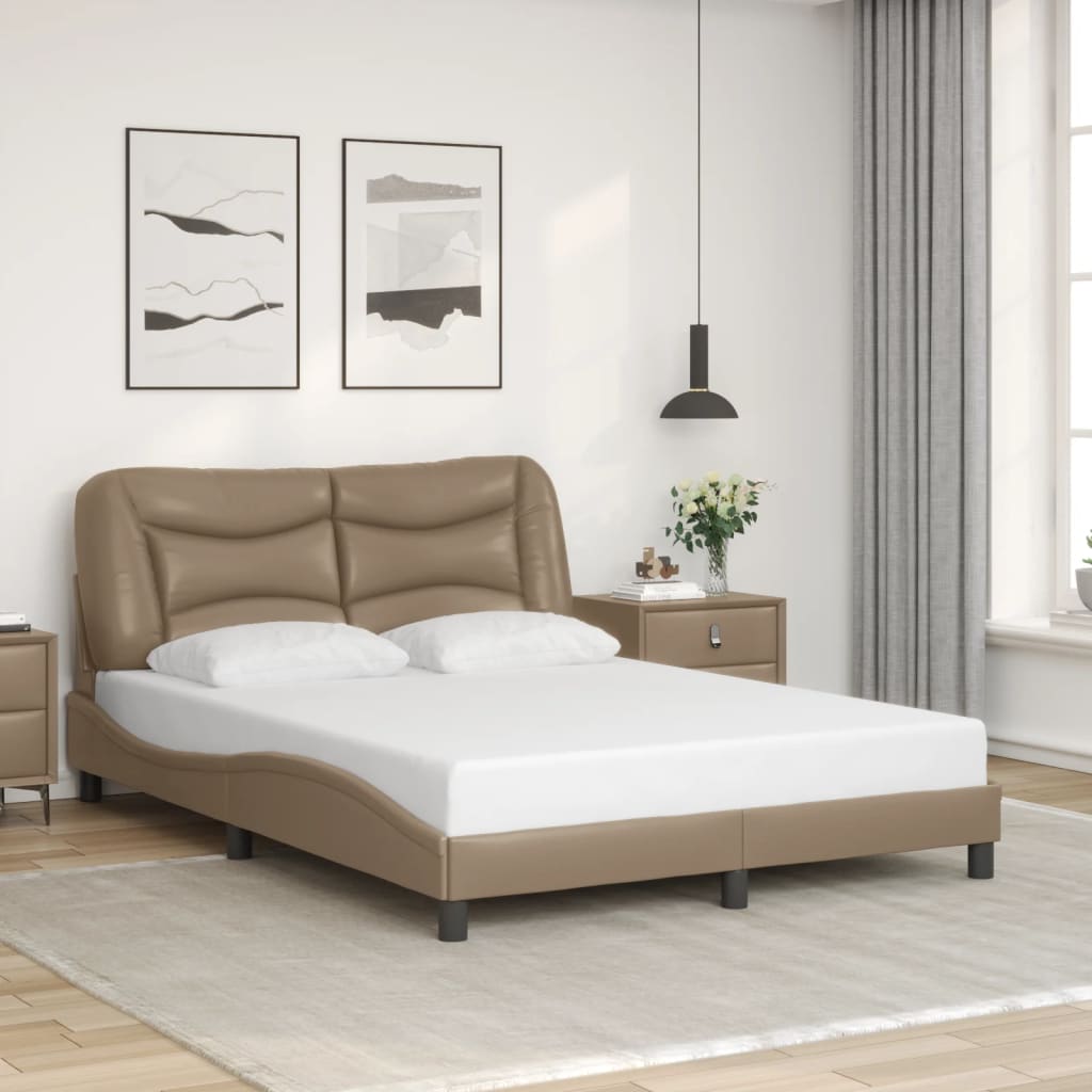 Cadre de lit sans matelas cappuccino 120x200 cm similicuir - XIOS