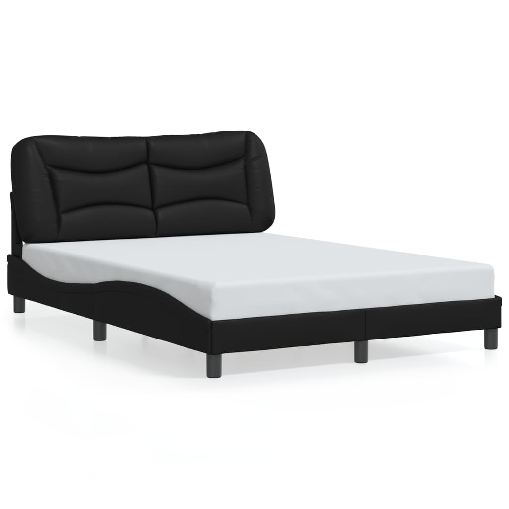 Cadre de lit sans matelas noir 140x190 cm similicuir - XIOS