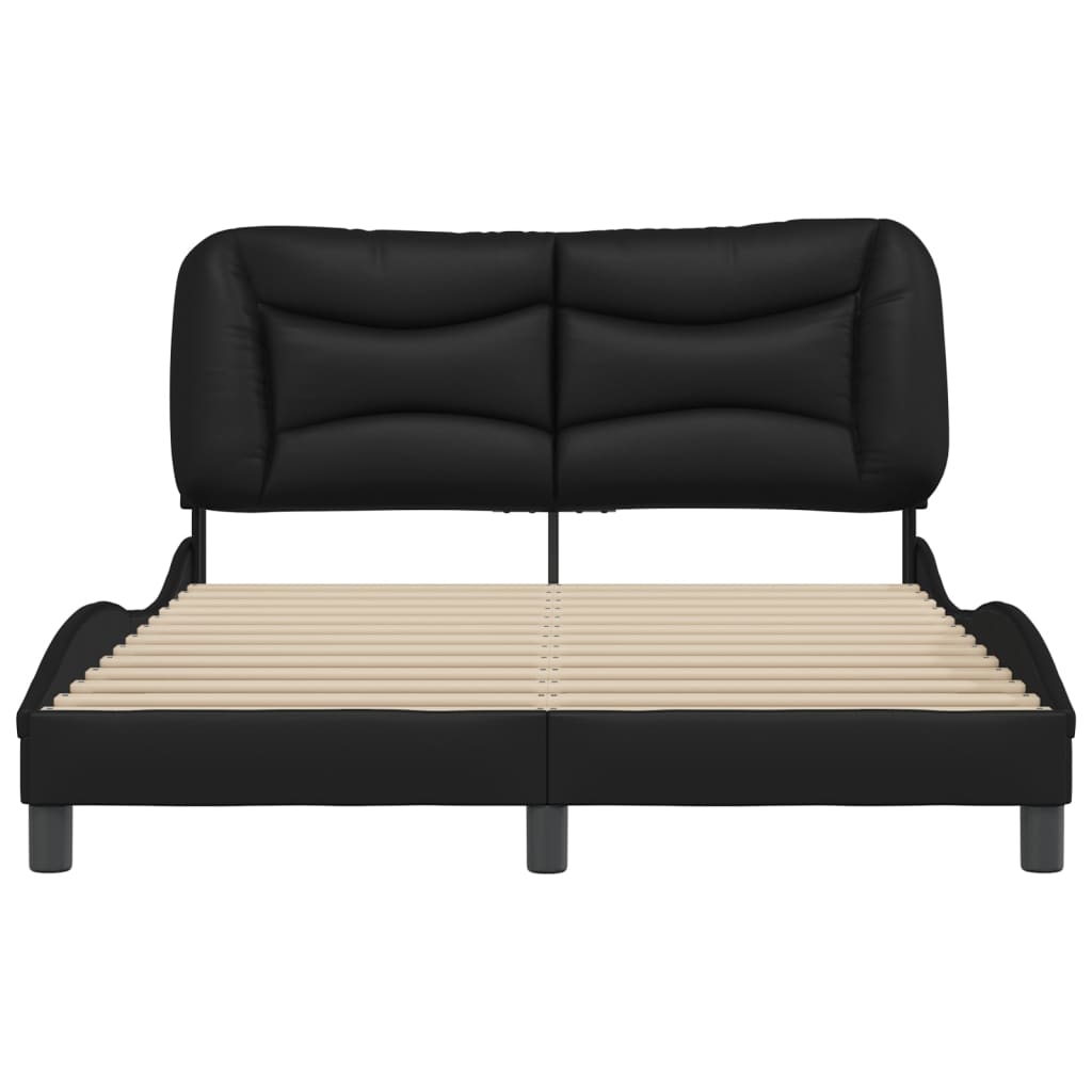 Cadre de lit sans matelas noir 140x190 cm similicuir - XIOS