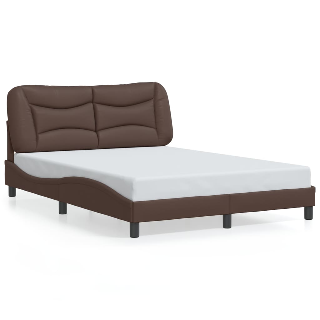 Cadre de lit sans matelas marron 140x190 cm similicuir - XIOS