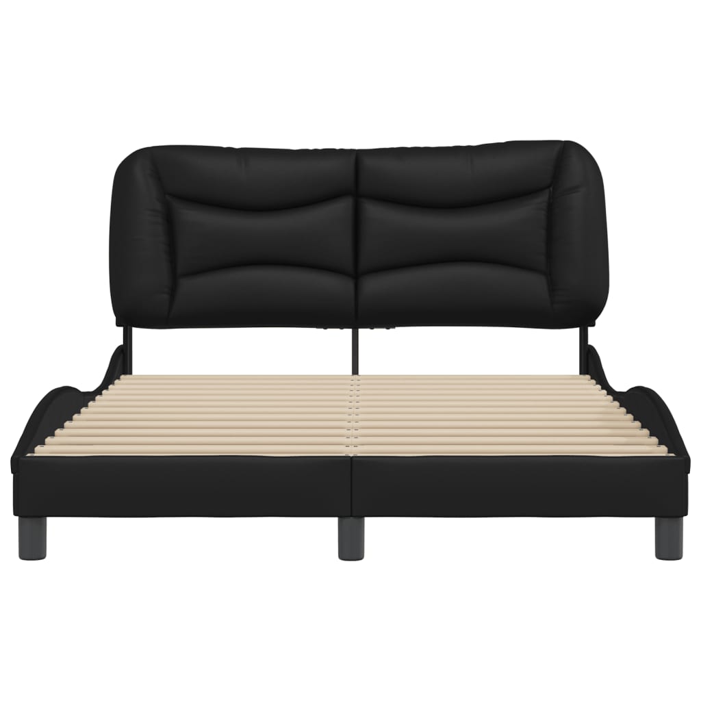 Cadre de lit sans matelas noir 140x200 cm similicuir - XIOS