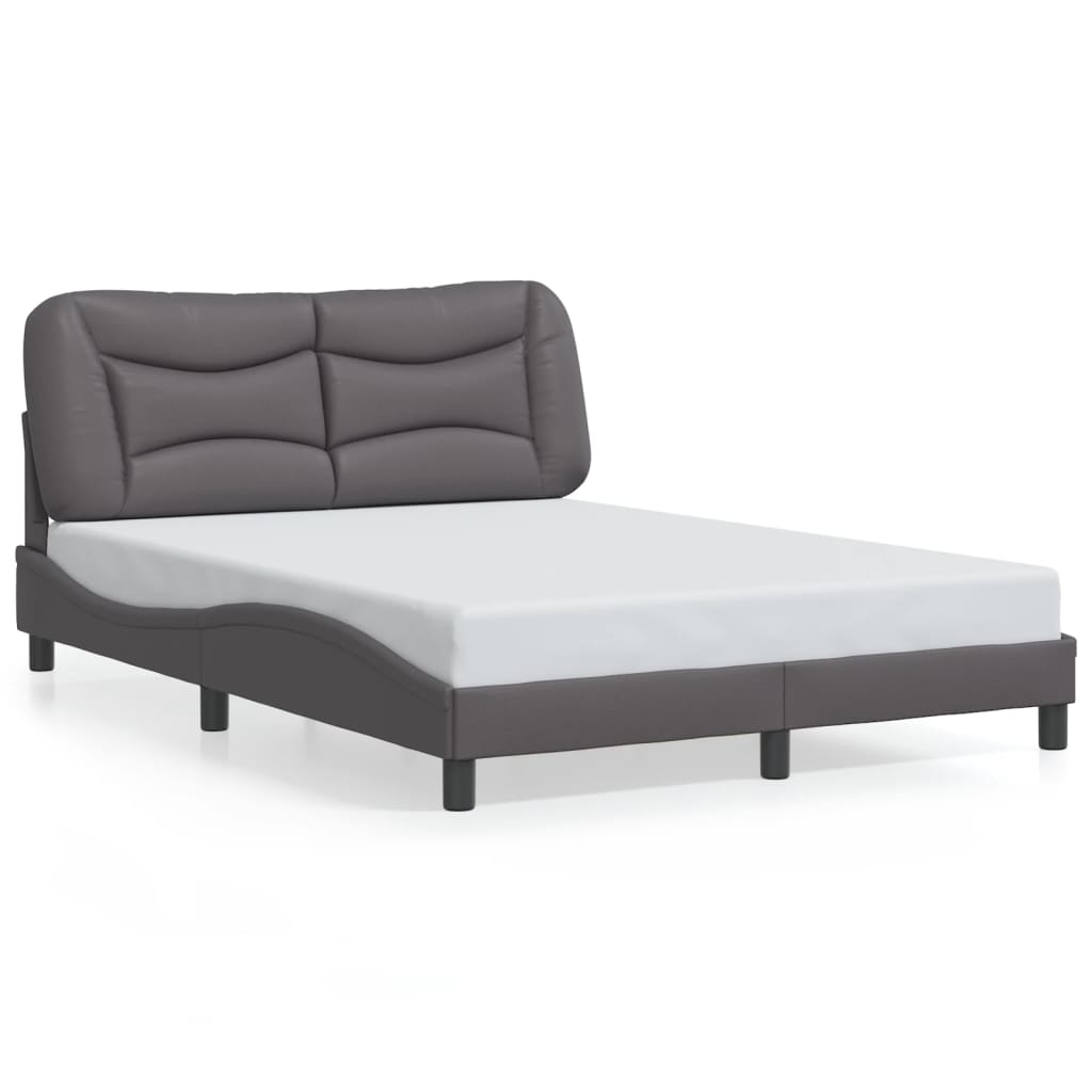 Cadre de lit sans matelas gris 140x200 cm similicuir - XIOS