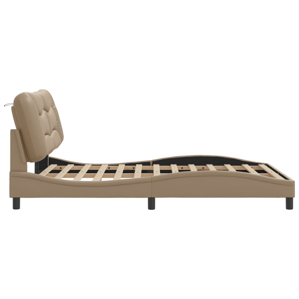 Cadre de lit sans matelas cappuccino 140x200 cm similicuir - XIOS