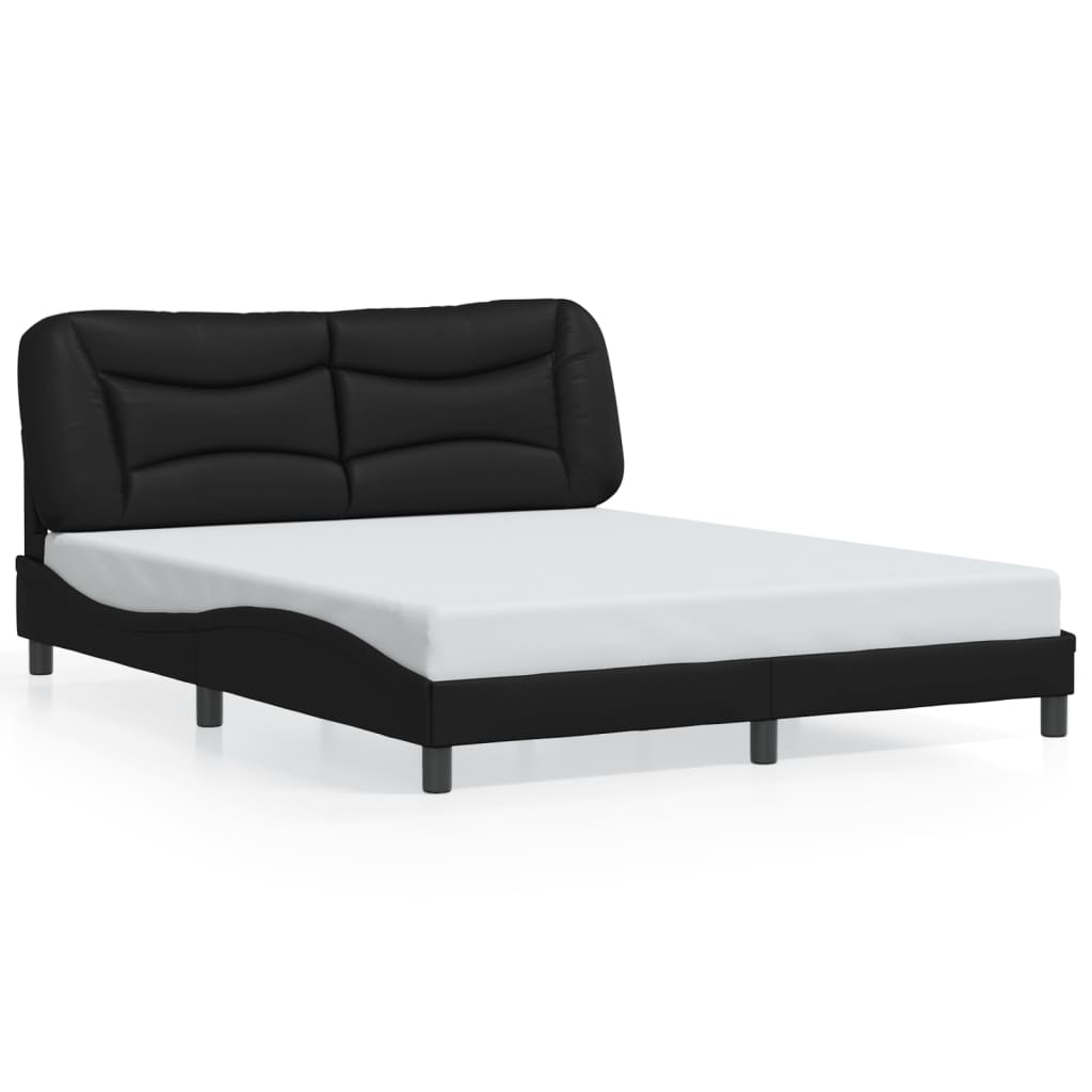 Cadre de lit sans matelas noir 160x200 cm similicuir - XIOS