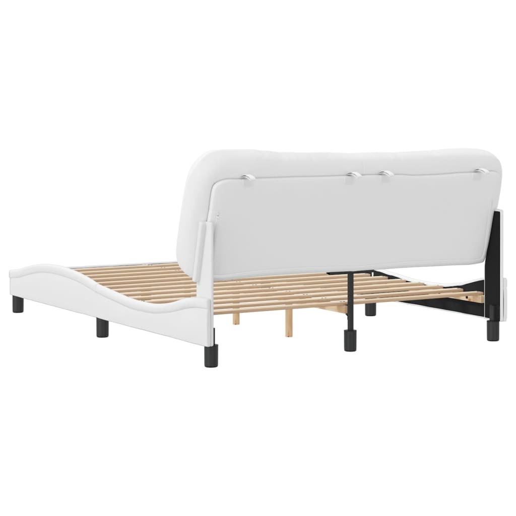 Cadre de lit sans matelas blanc 160x200 cm similicuir - XIOS