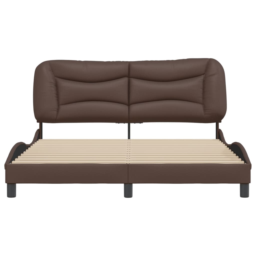 Cadre de lit sans matelas marron 160x200 cm similicuir - XIOS