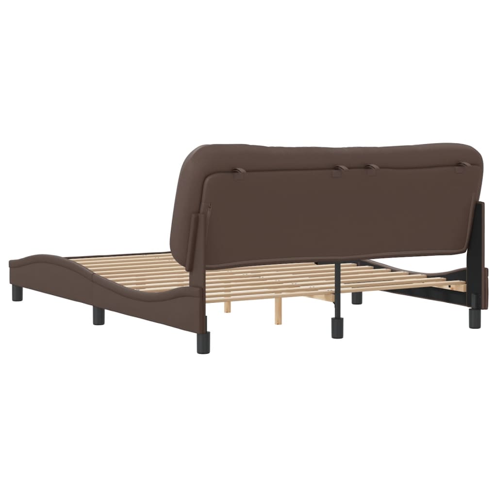 Cadre de lit sans matelas marron 160x200 cm similicuir - XIOS