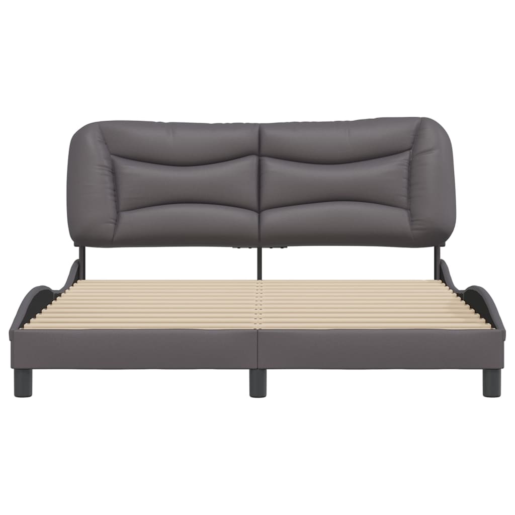 Cadre de lit sans matelas gris 160x200 cm similicuir - XIOS