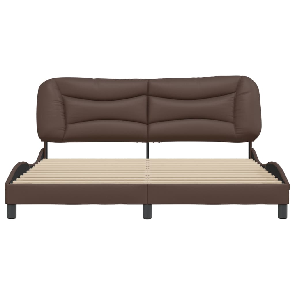 Cadre de lit sans matelas marron 180x200 cm similicuir - XIOS