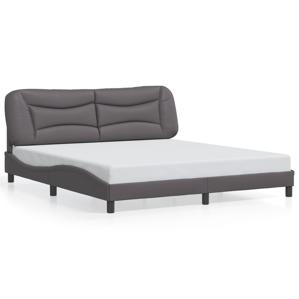 Cadre de lit sans matelas gris 180x200 cm similicuir - XIOS